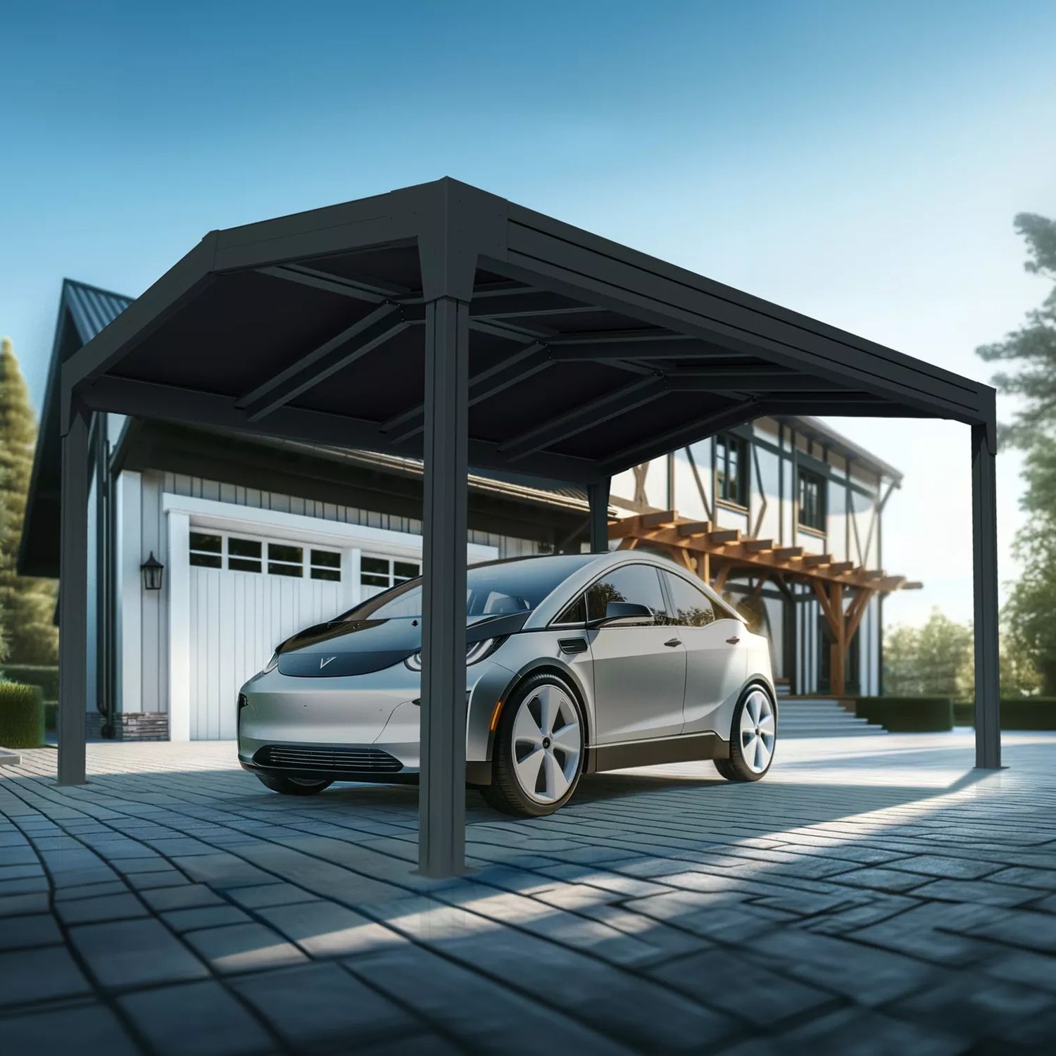 découvrez notre carport photovoltaïque, une solution parfaite pour protéger votre véhicule tout en produisant de l'énergie solaire. alliez esthétisme et performance énergétique avec ce choix écologique et économique.