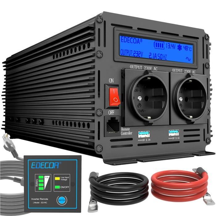 découvrez notre convertisseur 12v-220v, idéal pour transformer votre courant de 12 volts en 220 volts. parfait pour alimenter vos appareils électroménagers en voyage ou dans votre véhicule, ce dispositif compact et fiable vous assure une utilisation en toute sécurité. profitez d'une puissance constante et simplifiez votre quotidien avec notre convertisseur performant.