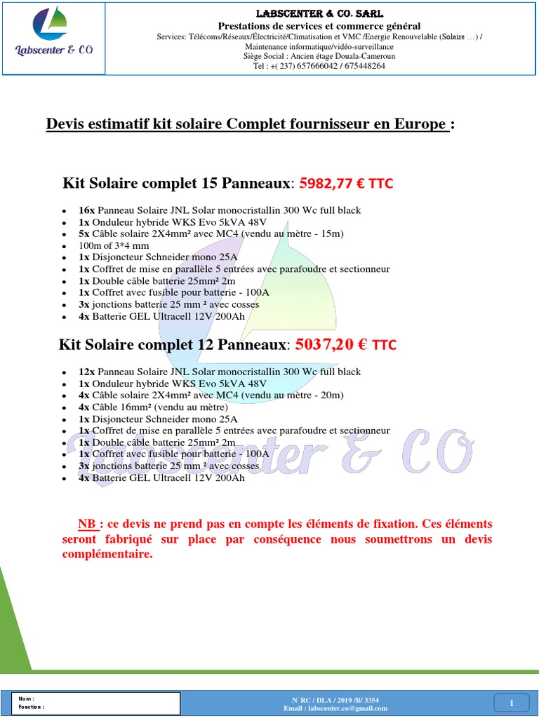 obtenez plusieurs devis personnalisés pour vos projets photovoltaïques. comparez les meilleures offres du marché et trouvez le solution idéale pour optimiser votre consommation d'énergie et réduire vos factures. contactez-nous dès maintenant pour un devis gratuit !