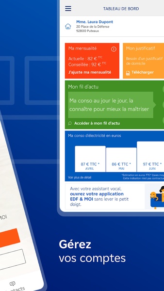 découvrez l'application edf, votre compagnon idéal pour gérer votre consommation d'énergie. consultez vos factures, suivez votre consommation en temps réel et accédez à des conseils personnalisés pour économiser de l'énergie. téléchargez l'appli edf dès aujourd'hui et simplifiez la gestion de votre abonnement !