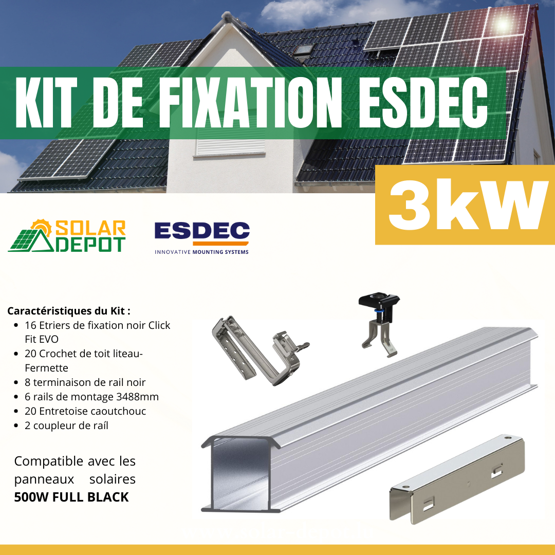 découvrez notre kit solaire 3kw, une solution durable et économique pour produire votre propre électricité. idéal pour les foyers souhaitant réduire leur facture énergétique et leur empreinte carbone, ce kit complet inclut des panneaux solaires de haute qualité, un onduleur performant et tous les accessoires nécessaires pour une installation facile et rapide.
