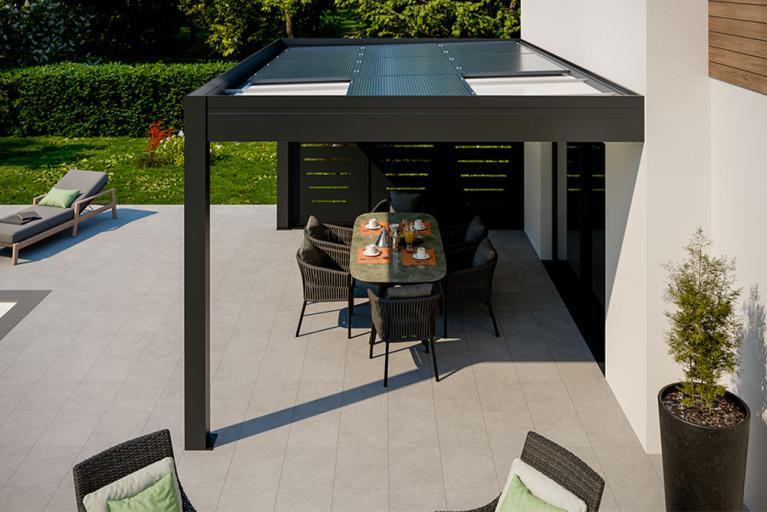 découvrez notre pergola solaire, l'alliée parfaite pour profiter de votre extérieur tout en vous protégeant du soleil. élégante et écologique, elle s'intègre harmonieusement dans votre jardin tout en offrant confort et style.