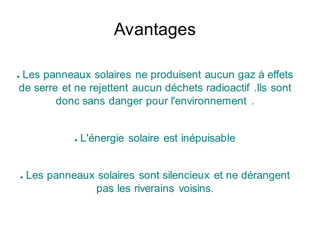 découvrez les nombreux avantages de l'énergie solaire : une source d'énergie renouvelable, des économies sur vos factures d'électricité, une réduction de votre empreinte carbone et une valorisation de votre patrimoine. adoptez le solaire pour un avenir plus durable !