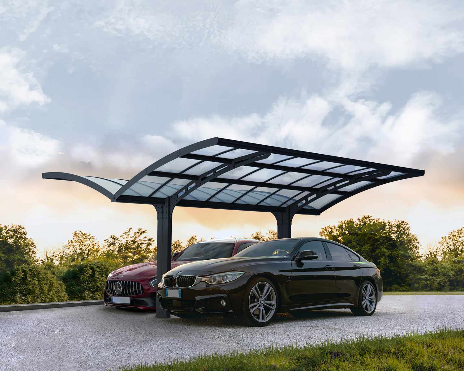 découvrez notre carport double solaire, une solution idéale pour abriter vos véhicules tout en produisant de l'énergie renouvelable. alliez design moderne et efficacité énergétique pour profiter d'une ombre protectrice tout en réduisant votre empreinte carbone.