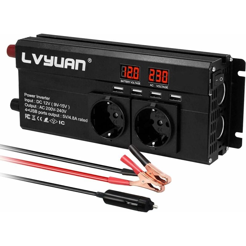 découvrez notre convertisseur 12v 230v 1500w, idéal pour alimenter vos appareils électriques lors de vos déplacements ou en camping. fiable et performant, ce convertisseur compact vous offre une solution pratique pour transformer la puissance de votre batterie en courant alternatif. profitez de la liberté d'utiliser vos appareils en toute simplicité.