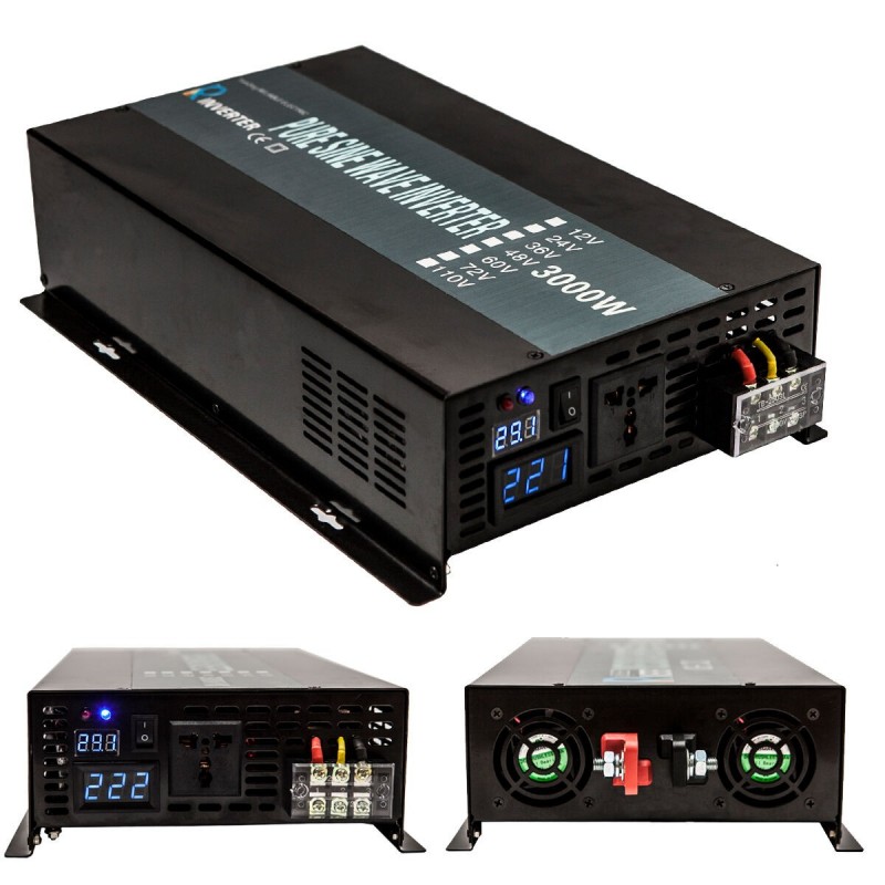 découvrez notre convertisseur 3000w, idéal pour alimenter vos appareils électriques en toute sécurité. polyvalent et performant, ce convertisseur est parfait pour vos besoins en camping, lors de voyages ou pour une utilisation domestique. profitez d'une puissance optimale et d'une efficacité énergétique pour vos équipements.