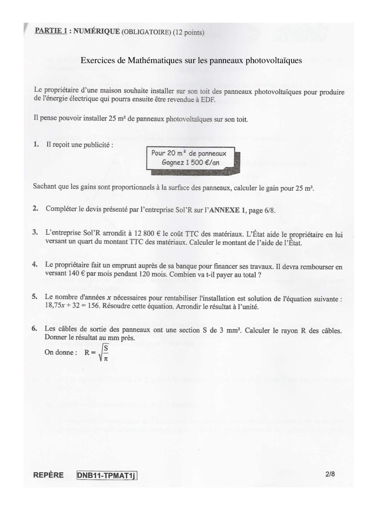 découvrez des exercices de mathématiques axés sur le photovoltaïque pour comprendre les concepts de l'énergie solaire. améliorez vos compétences en mathématiques tout en explorant des applications pratiques de l'énergie renouvelable.