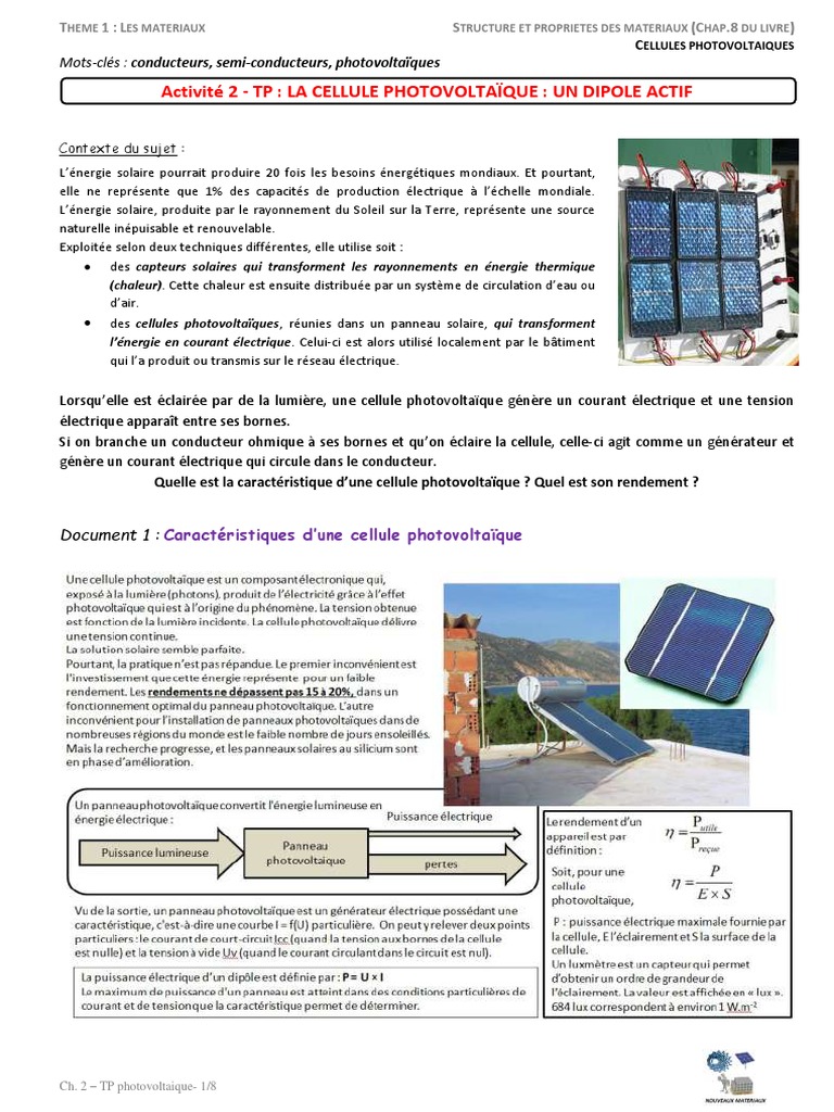 découvrez une sélection d'exercices corrigés sur le photovoltaïque pour approfondir vos connaissances et maîtriser les concepts clés de cette technologie renouvelable. idéal pour les étudiants et professionnels souhaitant renforcer leurs compétences en énergie solaire.
