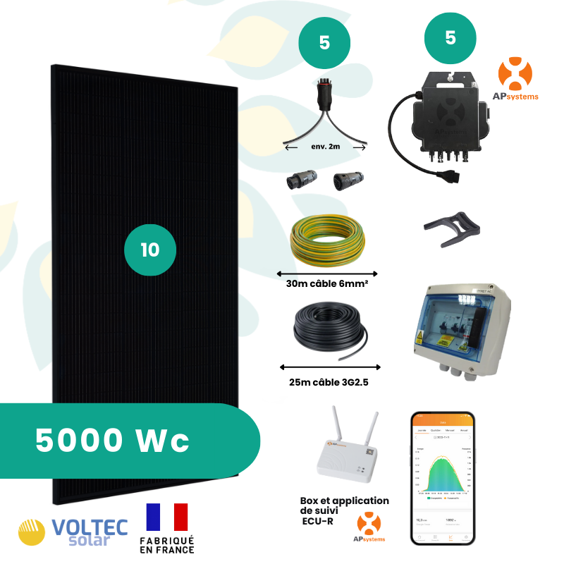 découvrez notre kit solaire 5000w, une solution énergétique fiable et efficace pour alimenter votre maison ou vos projets. profitez d'une installation facile, d'une performance optimale et d'une réduction significative de vos factures d'électricité grâce à l'énergie solaire renouvelable.
