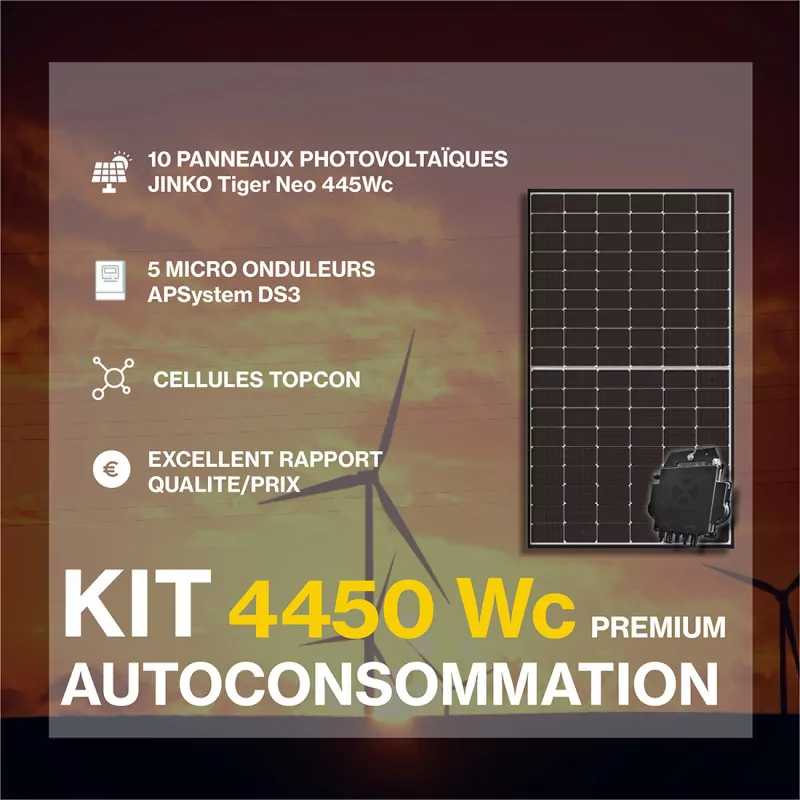 découvrez notre kit solaire autoconsommation, une solution idéale pour produire votre propre électricité à partir de l'énergie solaire. économisez sur vos factures d'électricité tout en contribuant à un avenir plus durable. facile à installer et conçu pour maximiser votre rendement énergétique.
