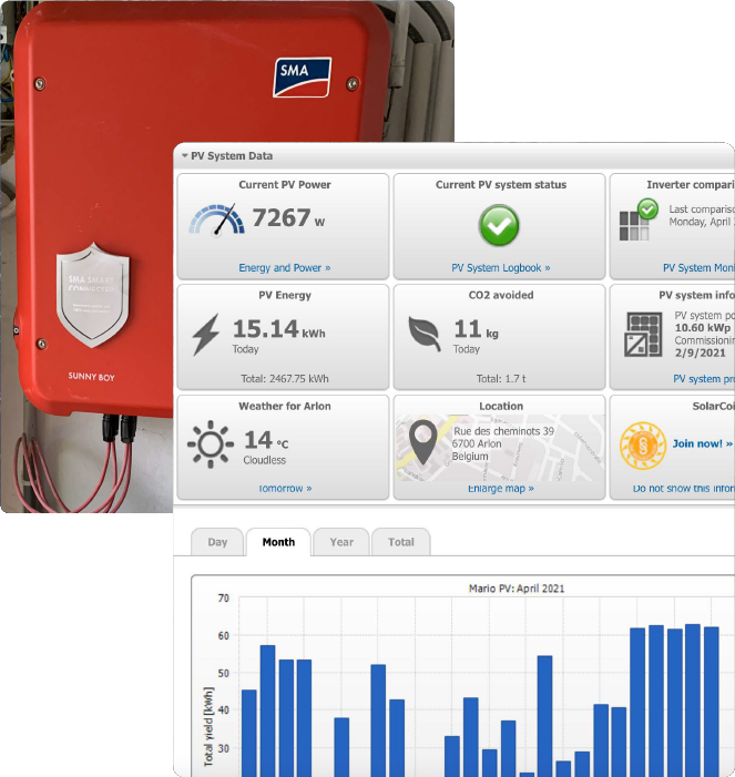 découvrez notre service de monitoring photovoltaïque gratuit, qui vous permet de suivre en temps réel la performance de votre installation solaire. optimisez votre production d'énergie et réduisez vos factures grâce à des analyses détaillées et des alertes personnalisées.