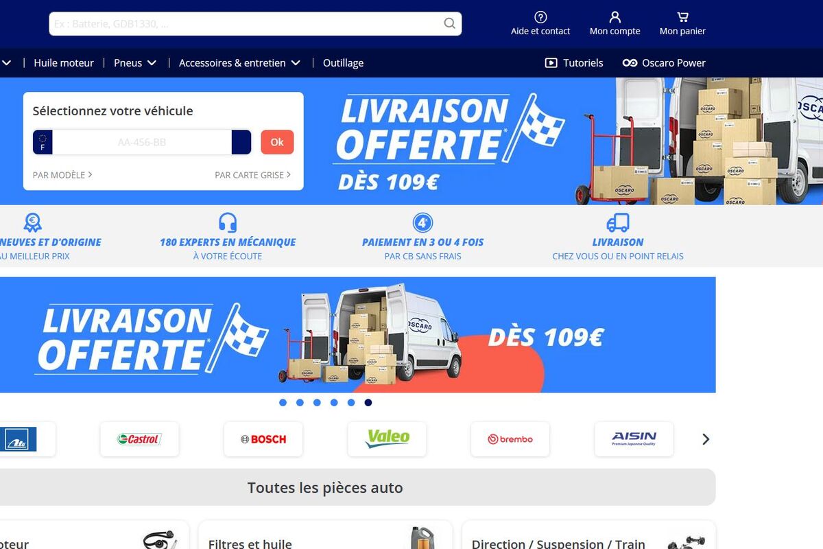 découvrez oscaro, votre référence en pièces auto et accessoires en ligne ! profitez de notre large sélection, de nos prix compétitifs et de conseils d'experts pour tous vos besoins en automobile.