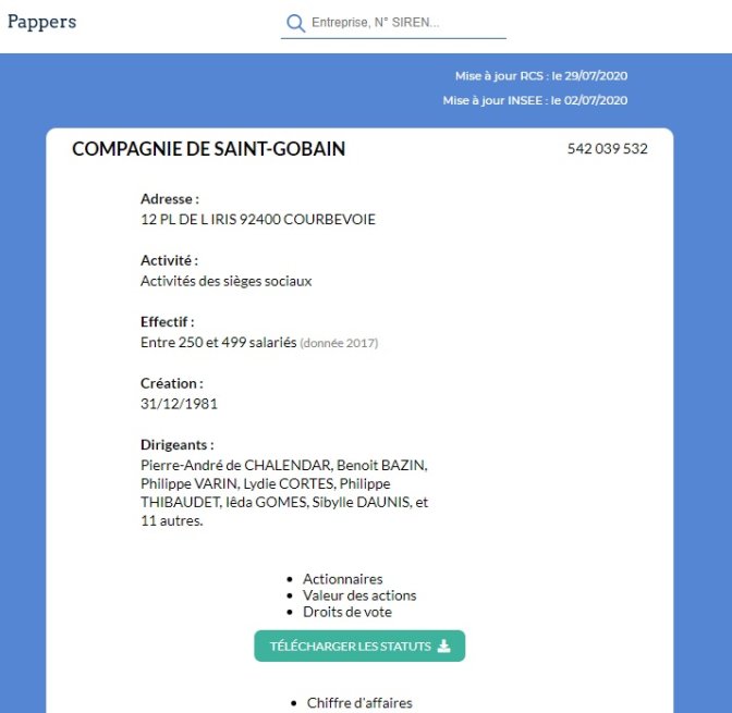 découvrez pappers, votre plateforme incontournable pour accéder facilement aux informations légales et administratives des entreprises françaises. consultez les données officielles, les bilans et les statuts en quelques clics. simplifiez vos démarches avec pappers.