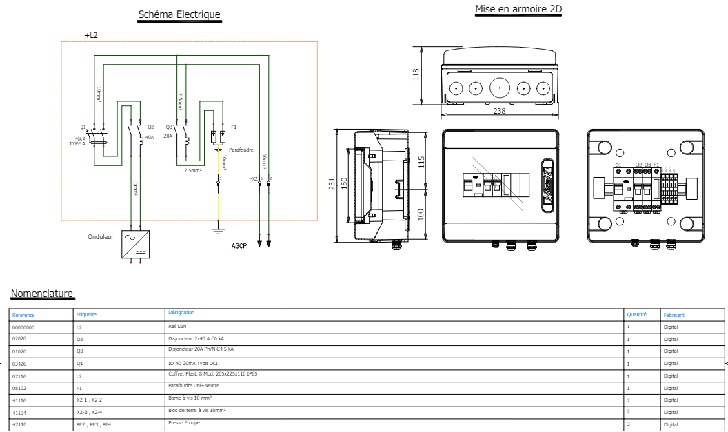 découvrez notre schéma détaillé de coffret ac pour installations photovoltaïques (pv). apprenez les meilleures pratiques pour une connexion sécurisée et efficace de votre système solaire, optimisant ainsi la performance et la durabilité de votre installation.
