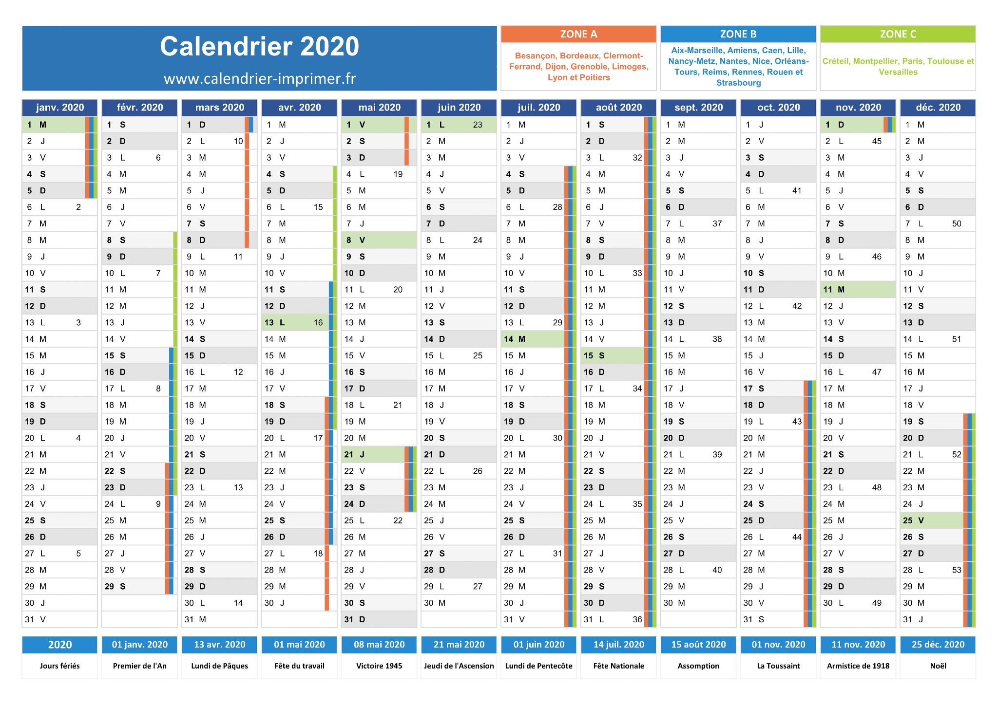 découvrez notre calendrier 2020 complet, avec tous les mois, jours fériés et événements importants à ne pas manquer. planifiez votre année avec notre outil pratique et simplifiez votre organisation quotidienne.