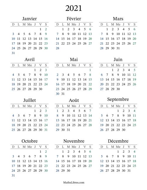 découvrez notre calendrier 2021 complet, idéal pour planifier vos événements, vacances et rendez-vous tout au long de l'année. restez organisé et ne manquez aucune date importante grâce à notre outil pratique et intuitif.