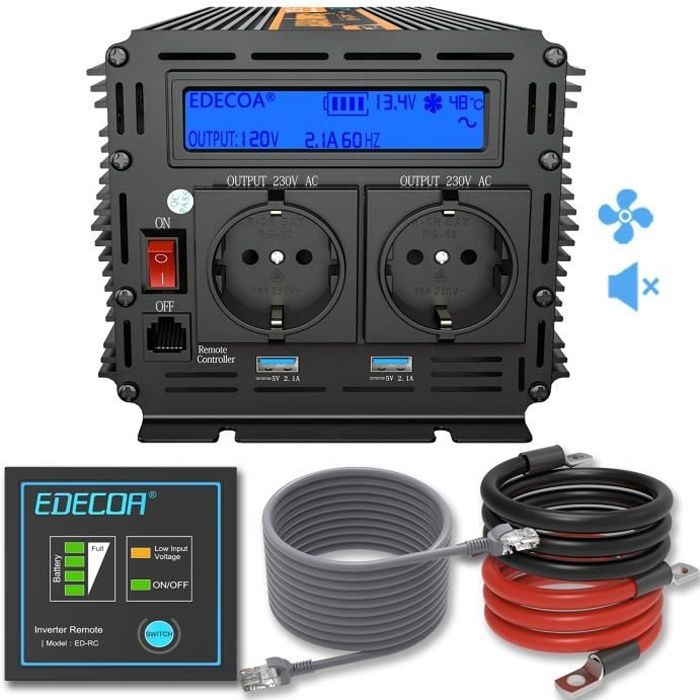 découvrez notre convertisseur 12v à 220v de 1500w, idéal pour alimenter vos appareils électriques à partir de votre batterie. parfait pour les camping-cars, bateaux et situations d'urgence. profitez d'une puissance fiable et d'une installation facile pour tous vos besoins électriques.