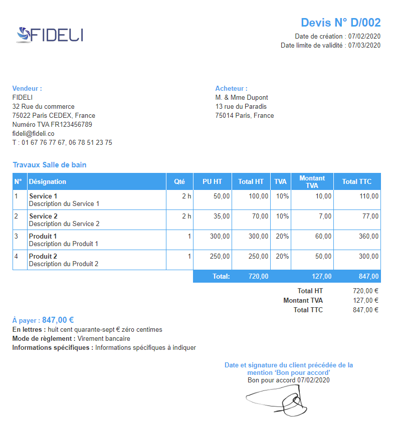 obtenez un devis signé pour vos projets en toute simplicité. assurez-vous une transparence totale et un engagement clair avec nos services. contactez-nous dès aujourd'hui pour un devis personnalisé.