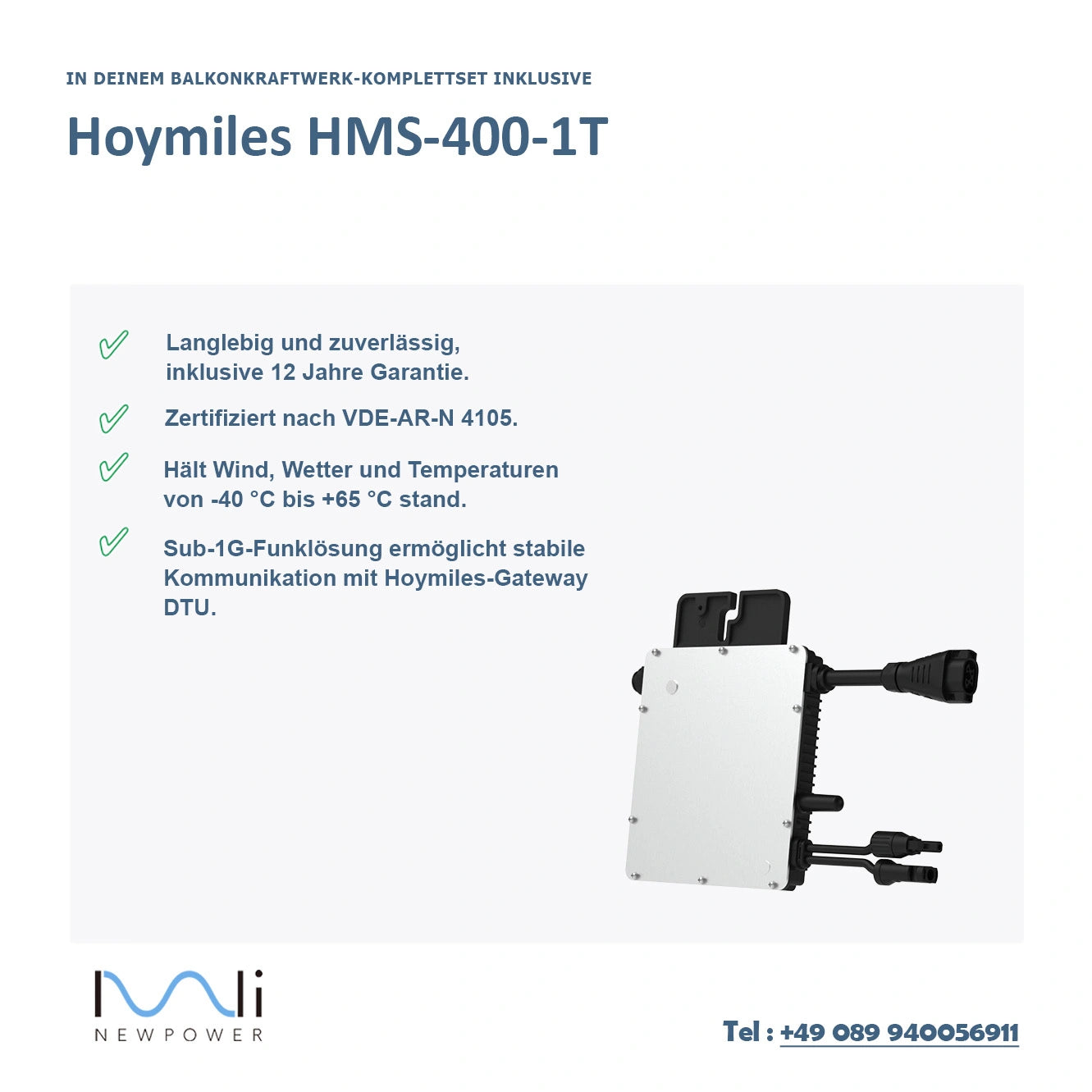 découvrez le hoymiles hm-400, un micro-onduleur performant conçu pour optimiser la production d'énergie solaire. idéal pour les installations résidentielles, il offre une efficacité élevée et une gestion intelligente de l'énergie. améliorez votre autoconsommation et maximisez vos économies d'énergie avec cet appareil fiable.