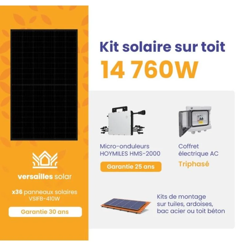découvrez notre kit solaire de 36 kw, une solution optimale pour produire votre propre énergie renouvelable. idéal pour les projets résidentiels ou commerciaux, ce kit est conçu pour réduire vos factures d'électricité et contribuer à un avenir durable. facile à installer et performant, il vous permet de profiter des avantages de l'énergie solaire en toute tranquillité.