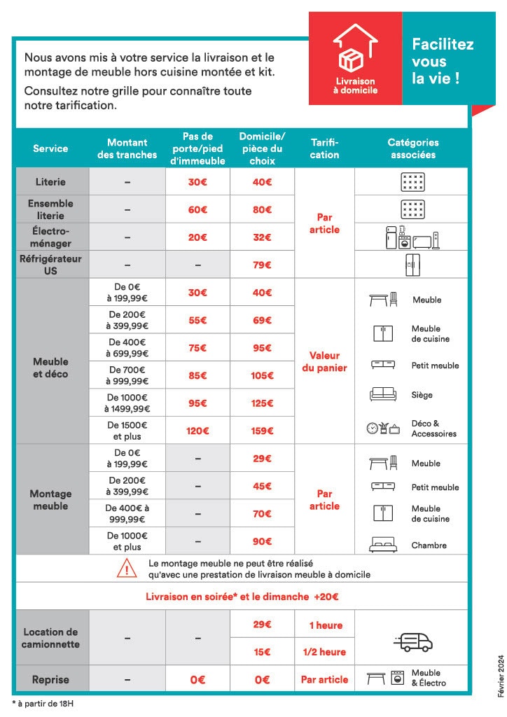 découvrez nos tarifs de livraison compétitifs et transparents pour toutes vos commandes. profitez de notre service de livraison rapide et fiable, adapté à vos besoins. obtenez toutes les informations et faites votre choix en toute simplicité.