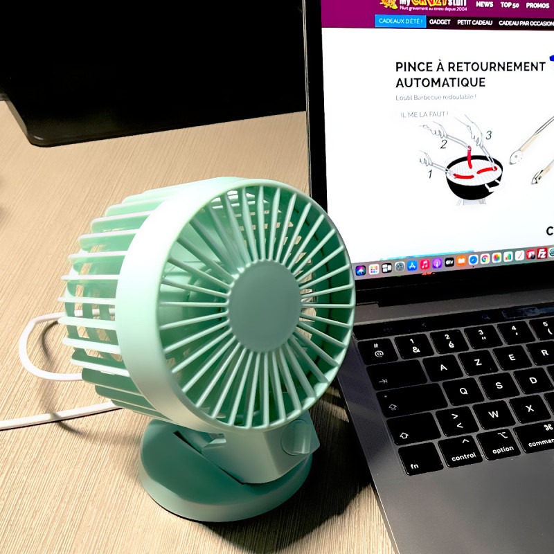 découvrez notre ventilateur usb compact et silencieux, idéal pour un rafraîchissement instantané à la maison ou au bureau. pratique et facile à transporter, il se branche sur votre ordinateur ou une batterie externe. restez au frais où que vous soyez !