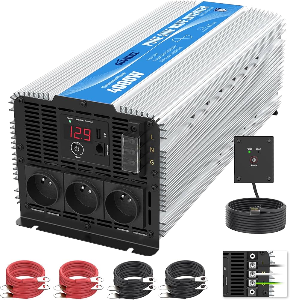 découvrez notre ondulateur 4000w, idéal pour alimenter vos appareils électroniques en toute sécurité. avec une puissance fiable et une conception robuste, cet ondulateur est parfait pour les chantiers, le camping ou comme solution de secours à la maison. profitez d'une énergie stable et d'une performance optimale !